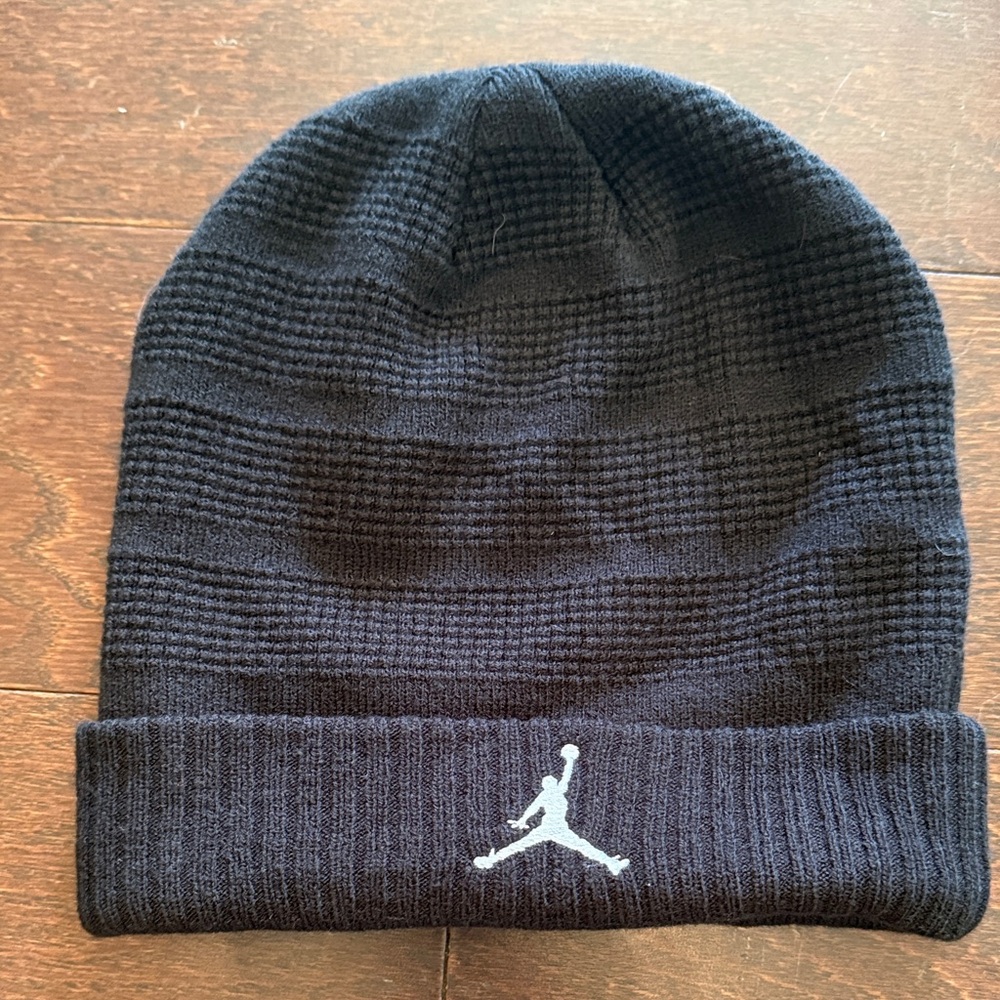 Jordan Black Knit Beanie with White Logo